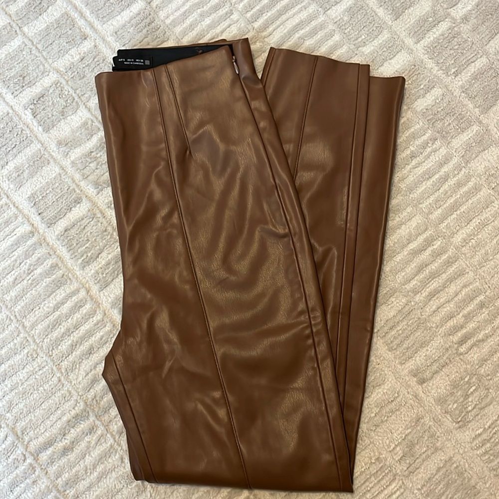 ZARA BROWN LEATHER PANTS